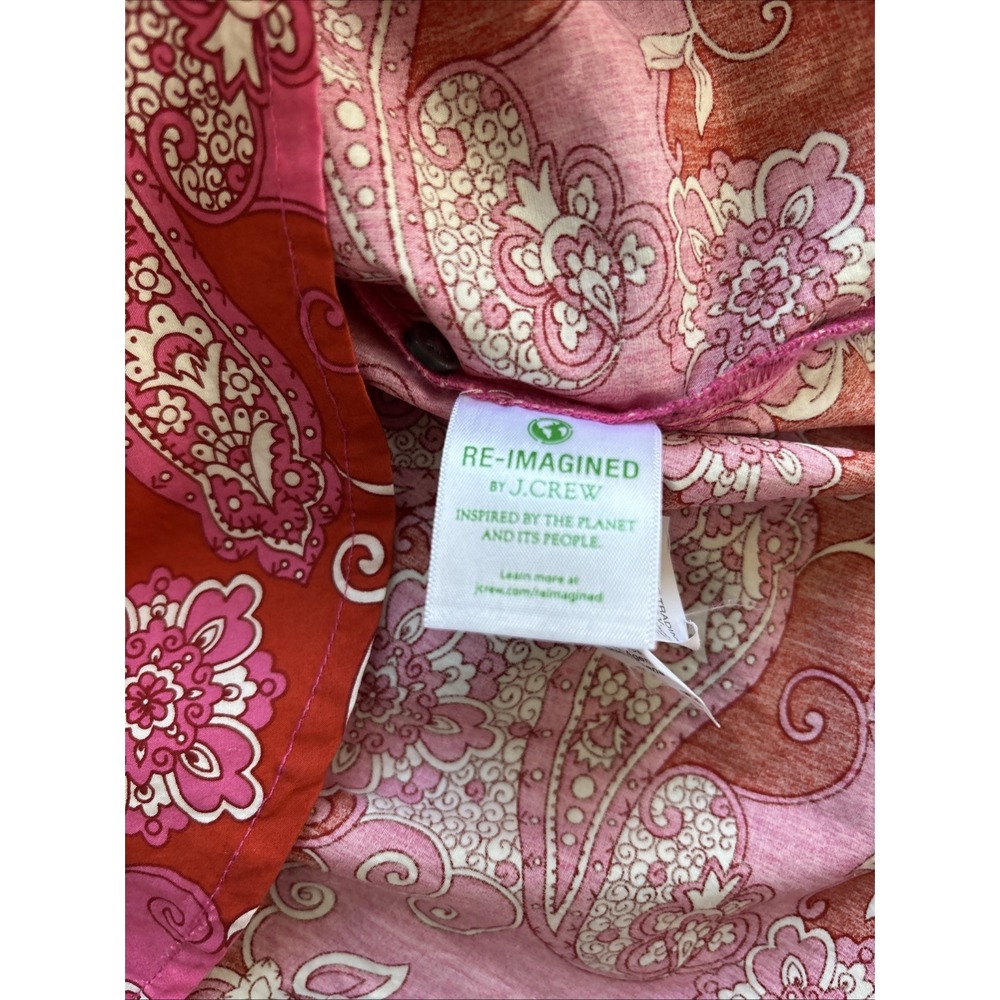 New J. Crew Band Collar Cotton Poplin Tunic in Vintage Paisley Size Small - Picture 4 of 4